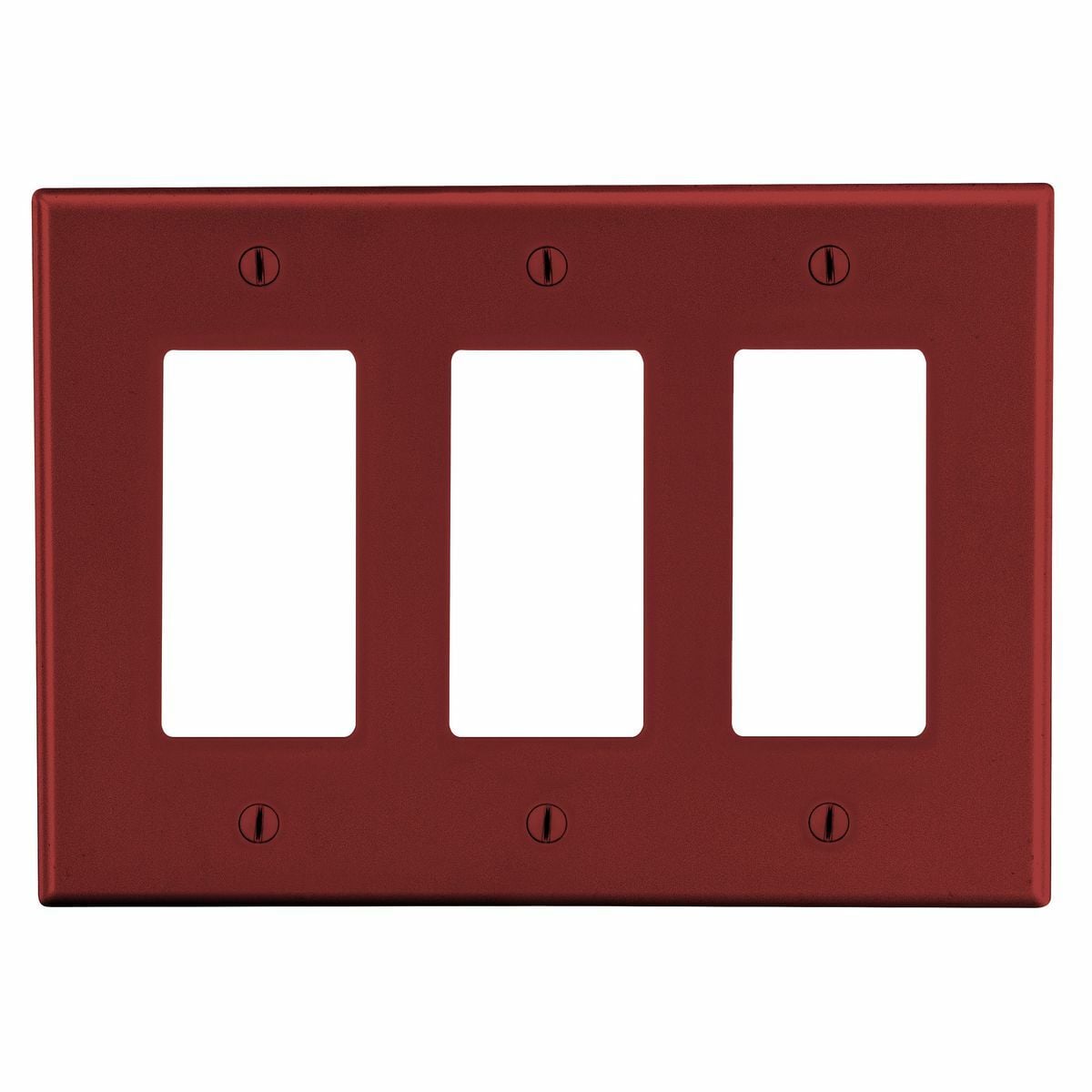 P263R Standard Wall Plate, 3 Gangs, 6.5 in W x 4.63 in H, Polycarbonate Thermoplastic, Red