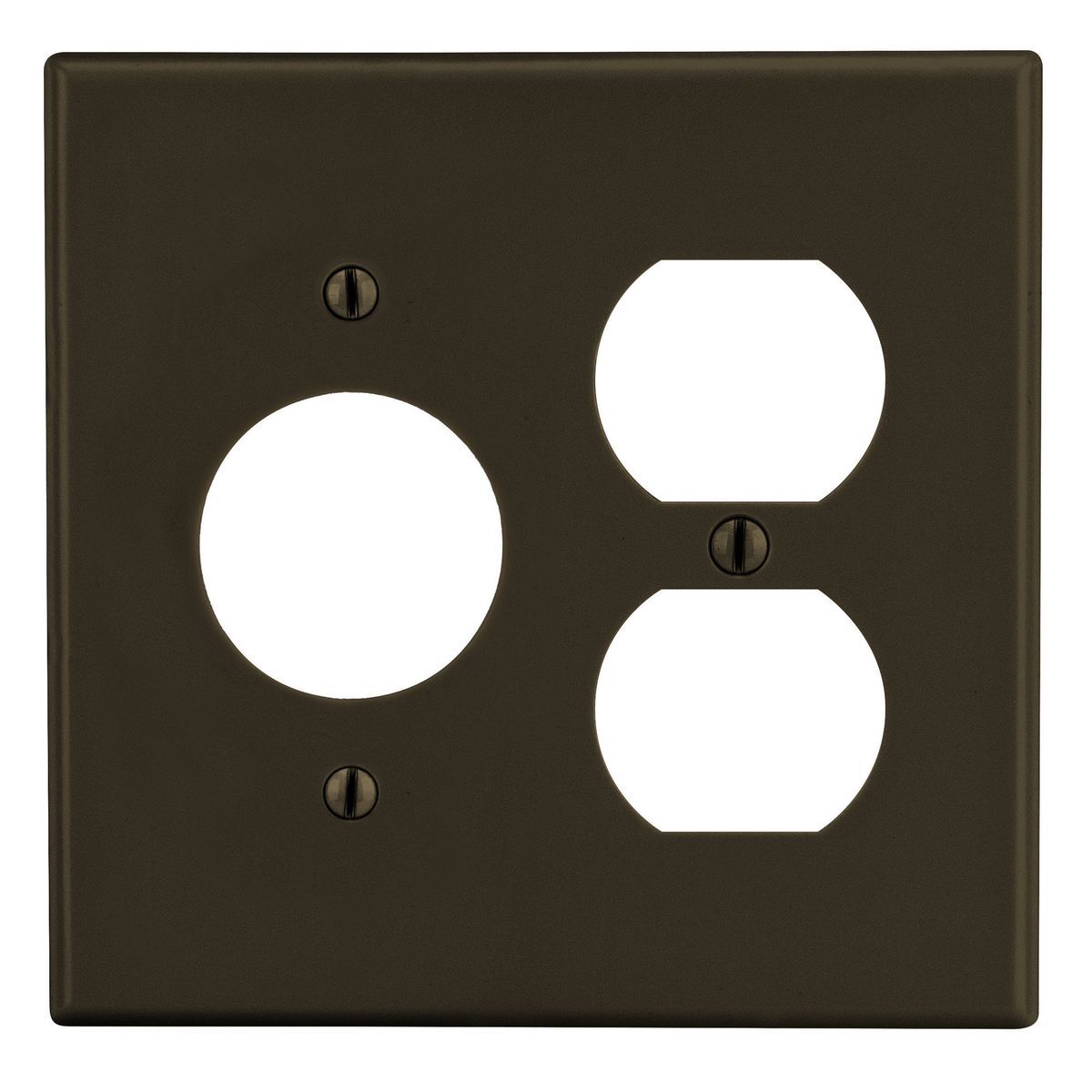 P78 Non-Metallic Standard Wall Plate, 2 Gangs, 4.69 in W x 4.63 in H, Polycarbonate Thermoplastic, Brown