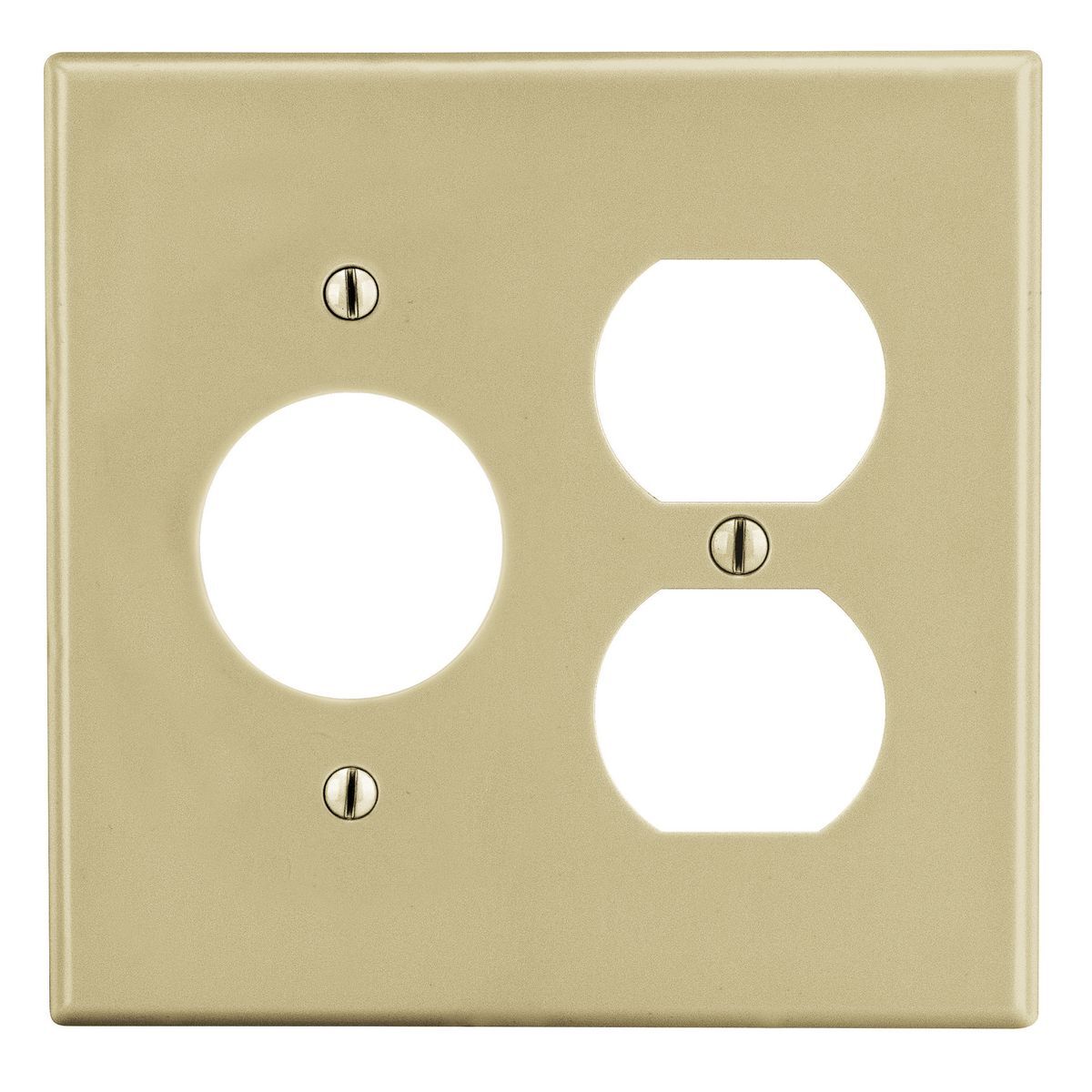 P78I Non-Metallic Standard Wall Plate, 2 Gangs, 4.69 in W x 4.63 in H, Polycarbonate Thermoplastic, Ivory