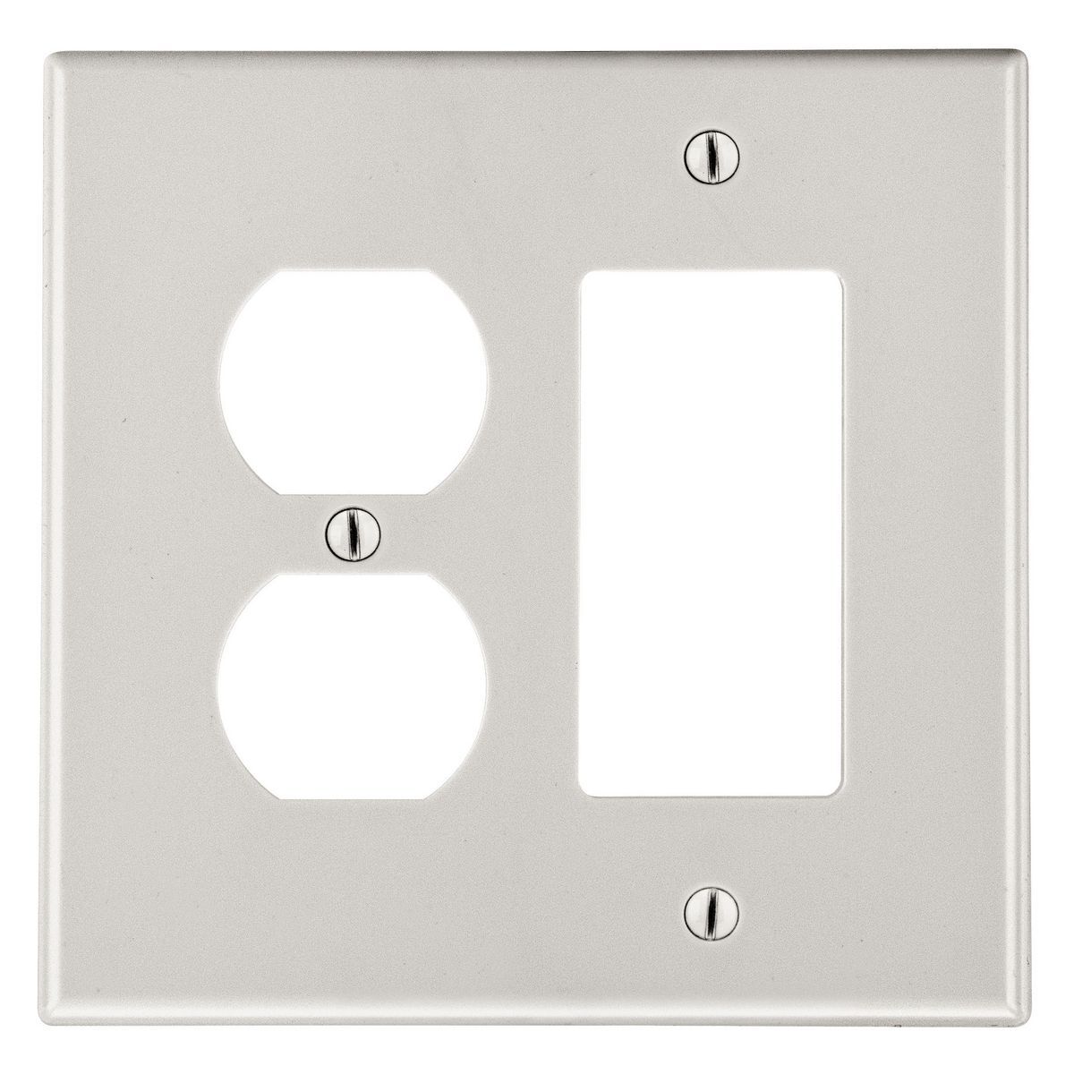 P826LA Non-Metallic Standard Wall Plate, 2 Gangs, 4.69 in W x 4.63 in H, Polycarbonate Thermoplastic, Light Almond