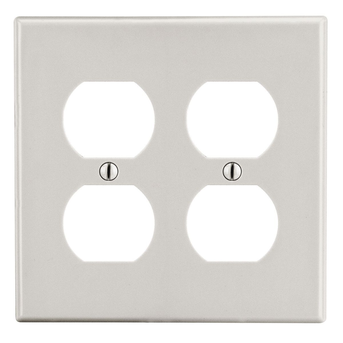 P82LA Non-Metallic Standard Wall Plate, 2 Gangs, 4.69 in W x 4.63 in H, Polycarbonate Thermoplastic, Light Almond