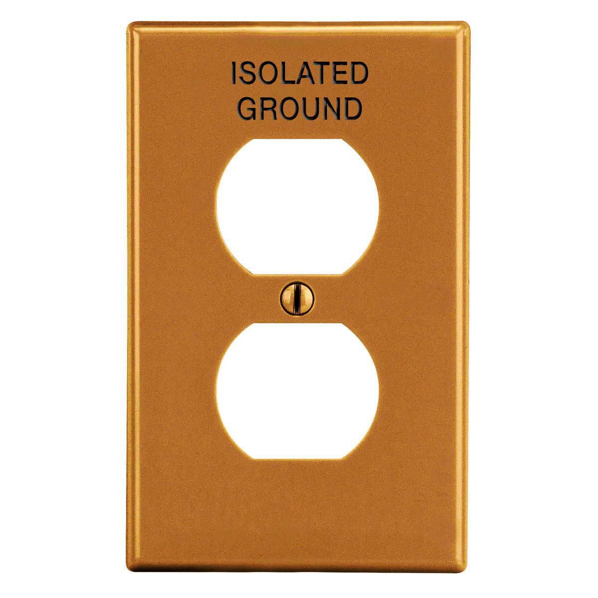 P8OIG Isolated Ground Non-Metallic Standard Wall Plate, 2 Gangs, 2.88 in W x 4.63 in H, Polycarbonate Thermoplastic, Orange