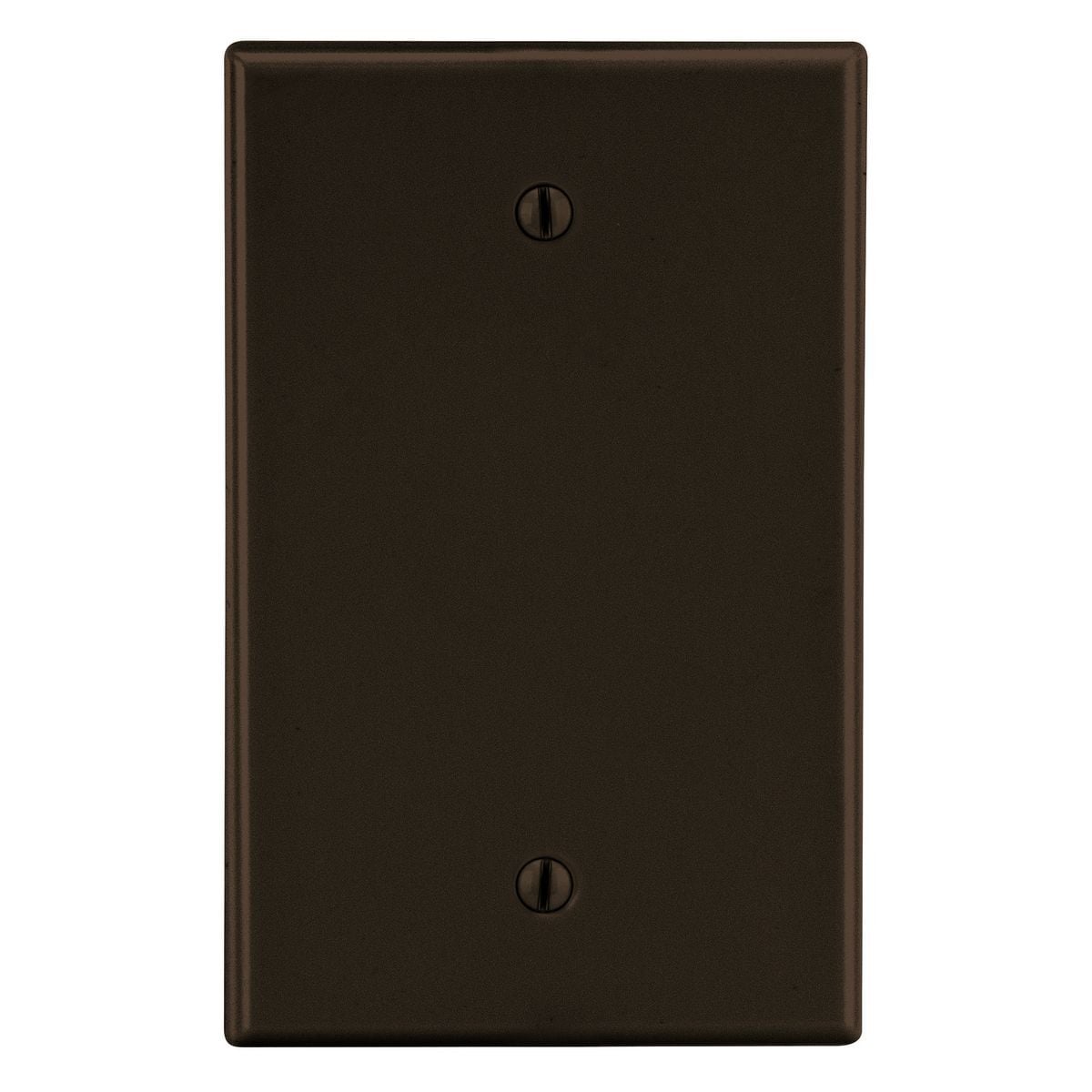 PJ13 Mid-Size Non-Metallic Blank Wall Plate with Pre-Inserted Captive Screw, 1 Gangs, 3.15 in W x 4.94 in H, Polycarbonate Thermoplastic, Brown
