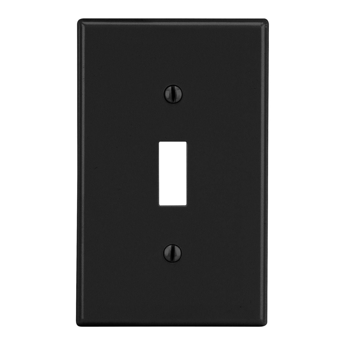 PJ1BK Mid-Size Non-Metallic Wall Plate with Pre-Inserted Captive Screw, 1 Gangs, 3.15 in W x 4.94 in H, Polycarbonate Thermoplastic, Black