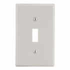Hubbell Wiring Device Kellems, Wallplates and Box Covers, Wallplate,Non-Metallic, Mid-Sized, 1-Gang, 1) Toggle, Light Almond