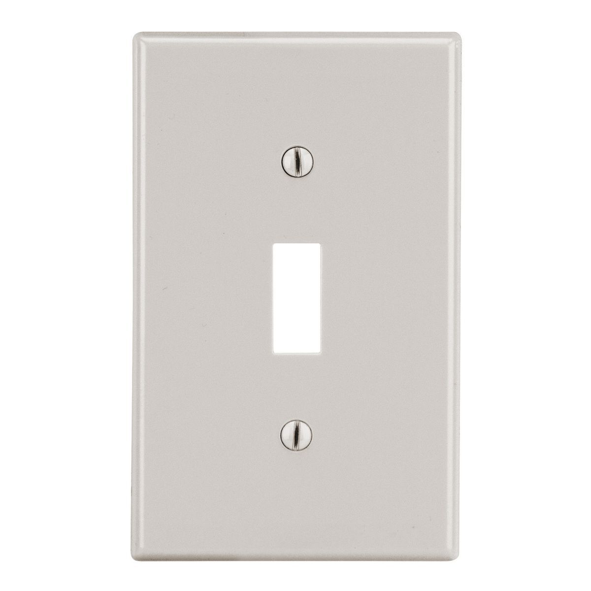PJ1LA Mid-Size Non-Metallic Wall Plate with Pre-Inserted Captive Screw, 1 Gangs, 3.15 in W x 4.94 in H, Polycarbonate Thermoplastic, Light Almond