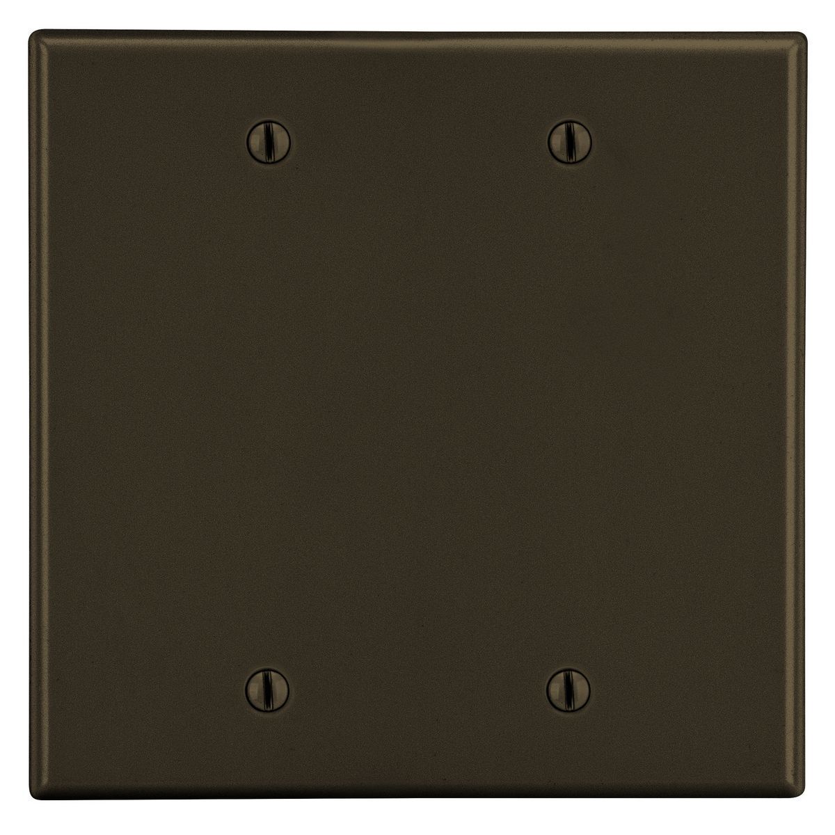 PJ23 Mid-Size Non-Metallic Blank Wall Plate, 2 Gangs, 5 in W x 4.94 in H, Polycarbonate Thermoplastic, Brown