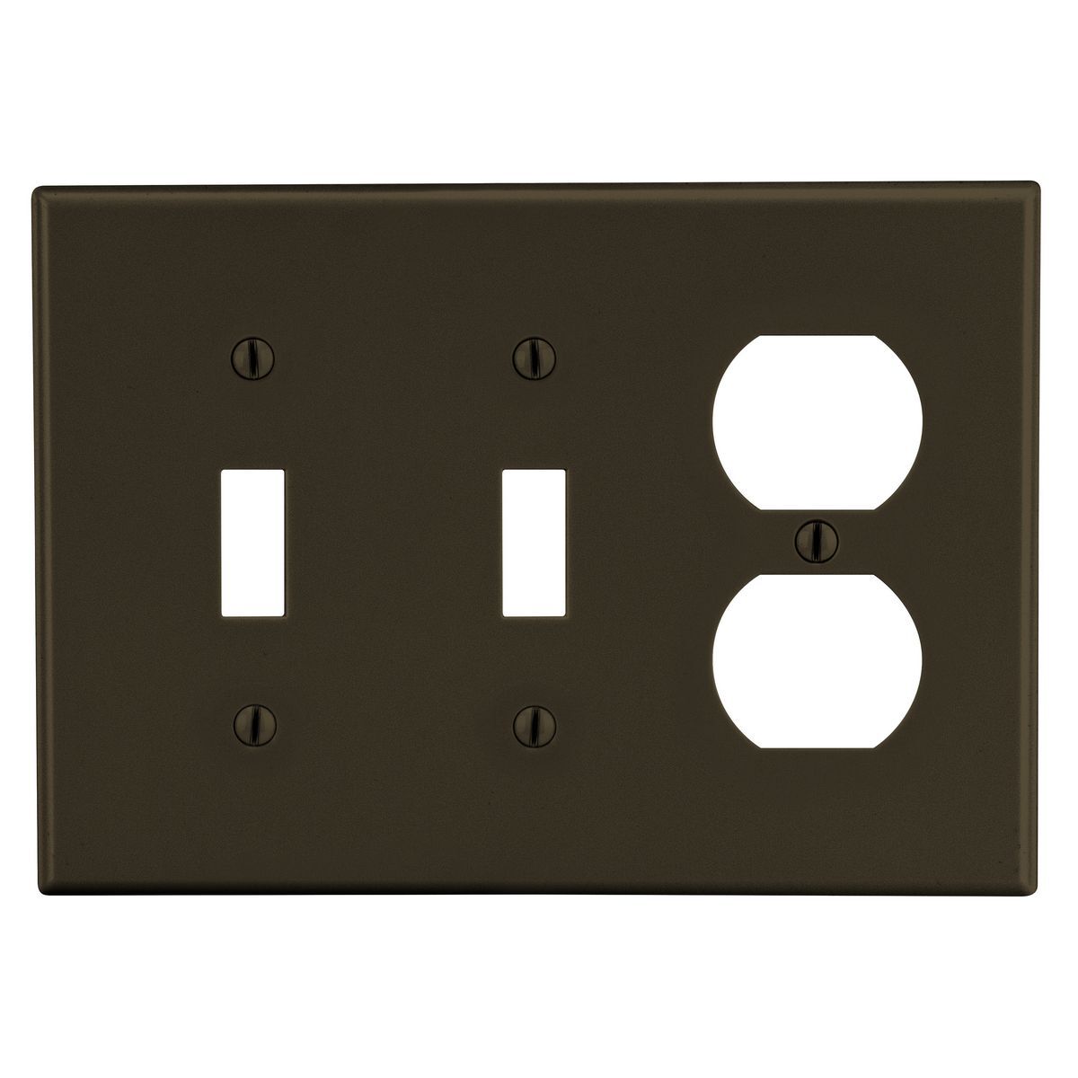 PJ28 Mid-Size Non-Metallic Wall Plate, 3 Gangs, 6.75 in W x 4.88 in H, Polycarbonate Thermoplastic, Brown