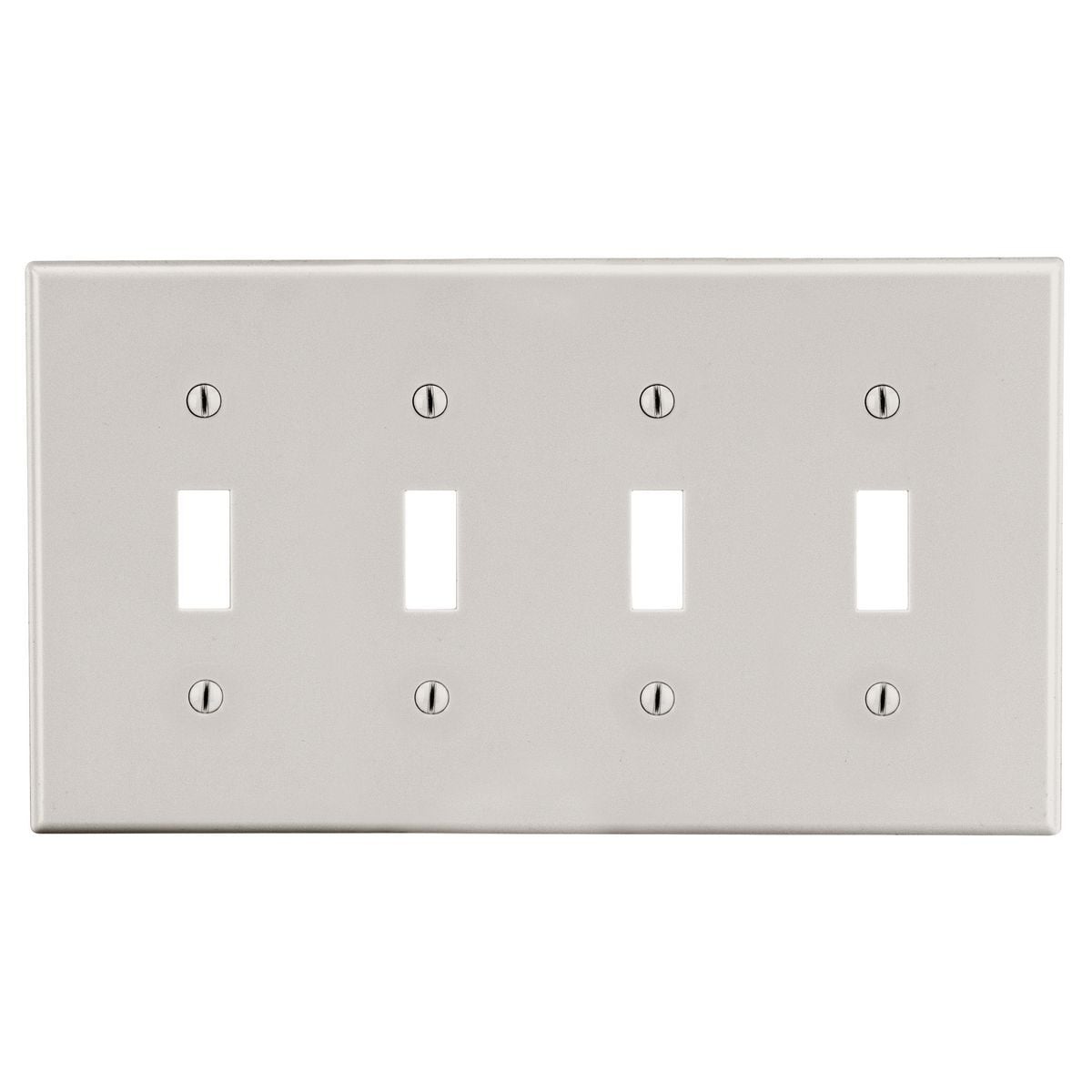 PJ4LA Mid-Size Non-Metallic Wall Plate, 4 Gangs, 8.56 in W x 4.88 in H, Polycarbonate Thermoplastic, Light Almond