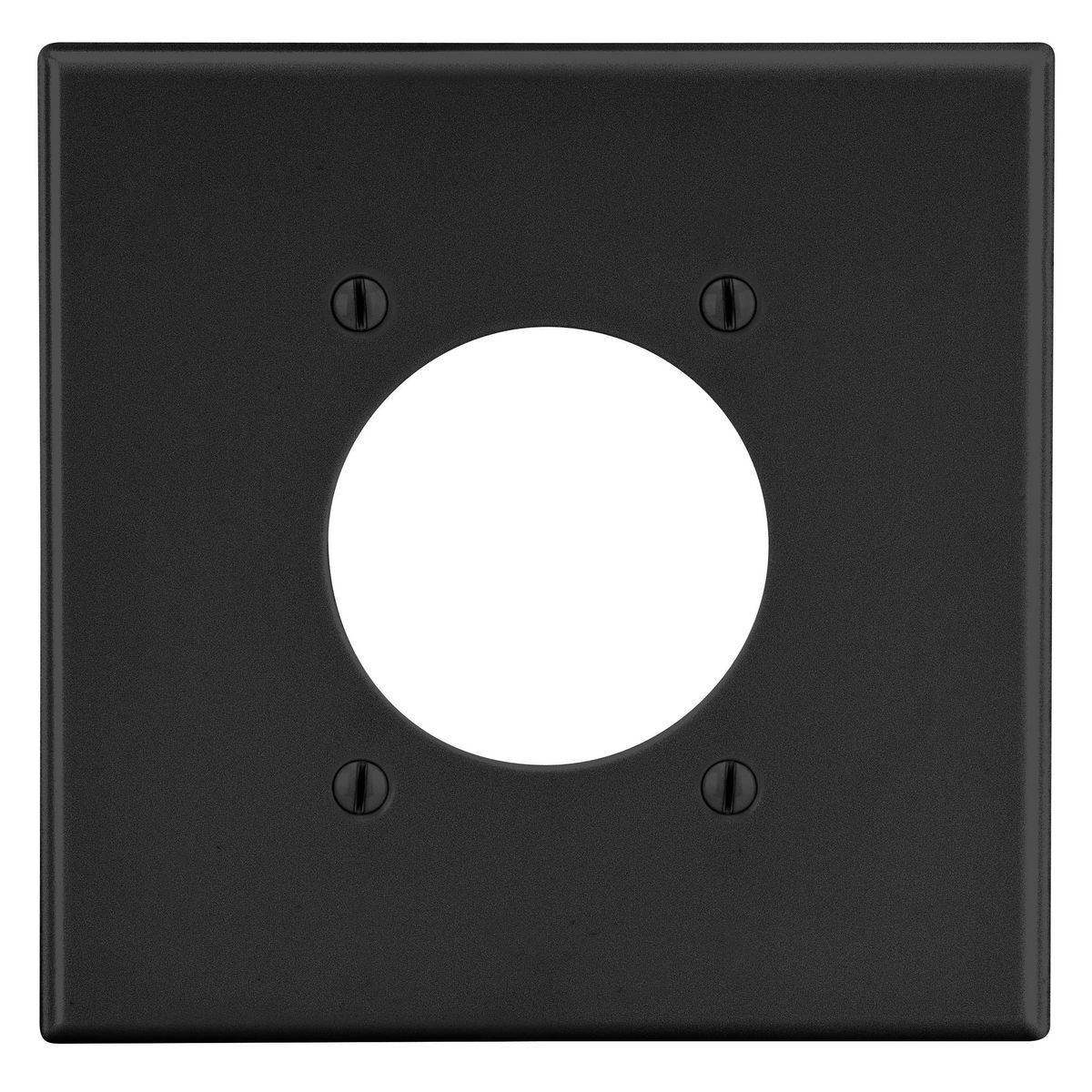 PJ703BK Mid-Size Non-Metallic Wall Plate, 2 Gangs, 5 in W x 4.94 in H, Polycarbonate Thermoplastic, Black