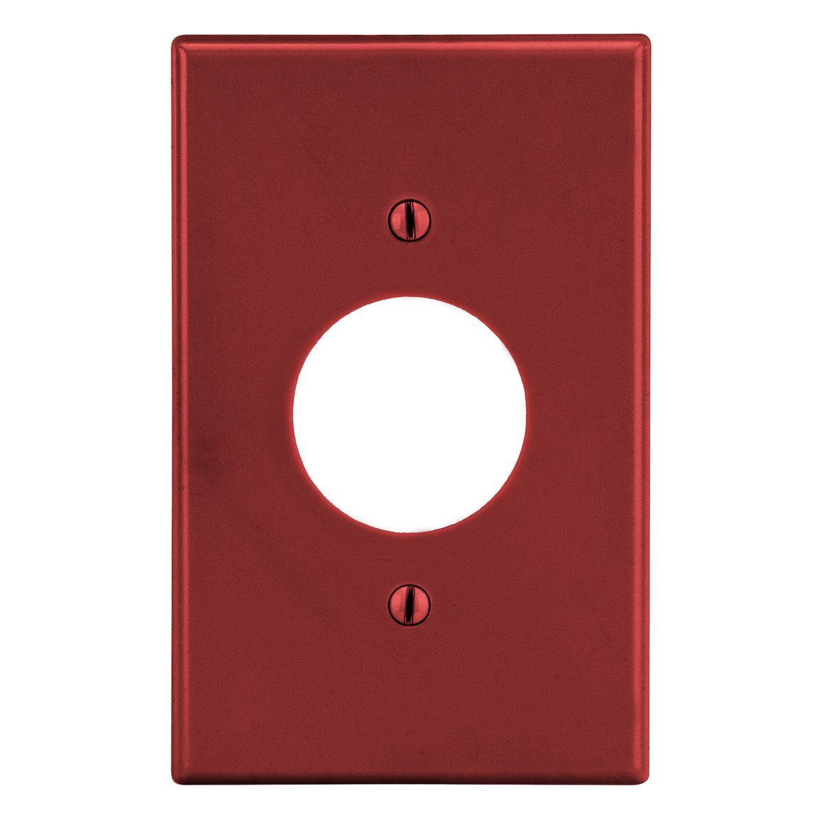 PJ7R Mid-Size Non-Metallic Wall Plate, 1 Gangs, 3.15 in W x 4.94 in H, Polycarbonate Thermoplastic, Red