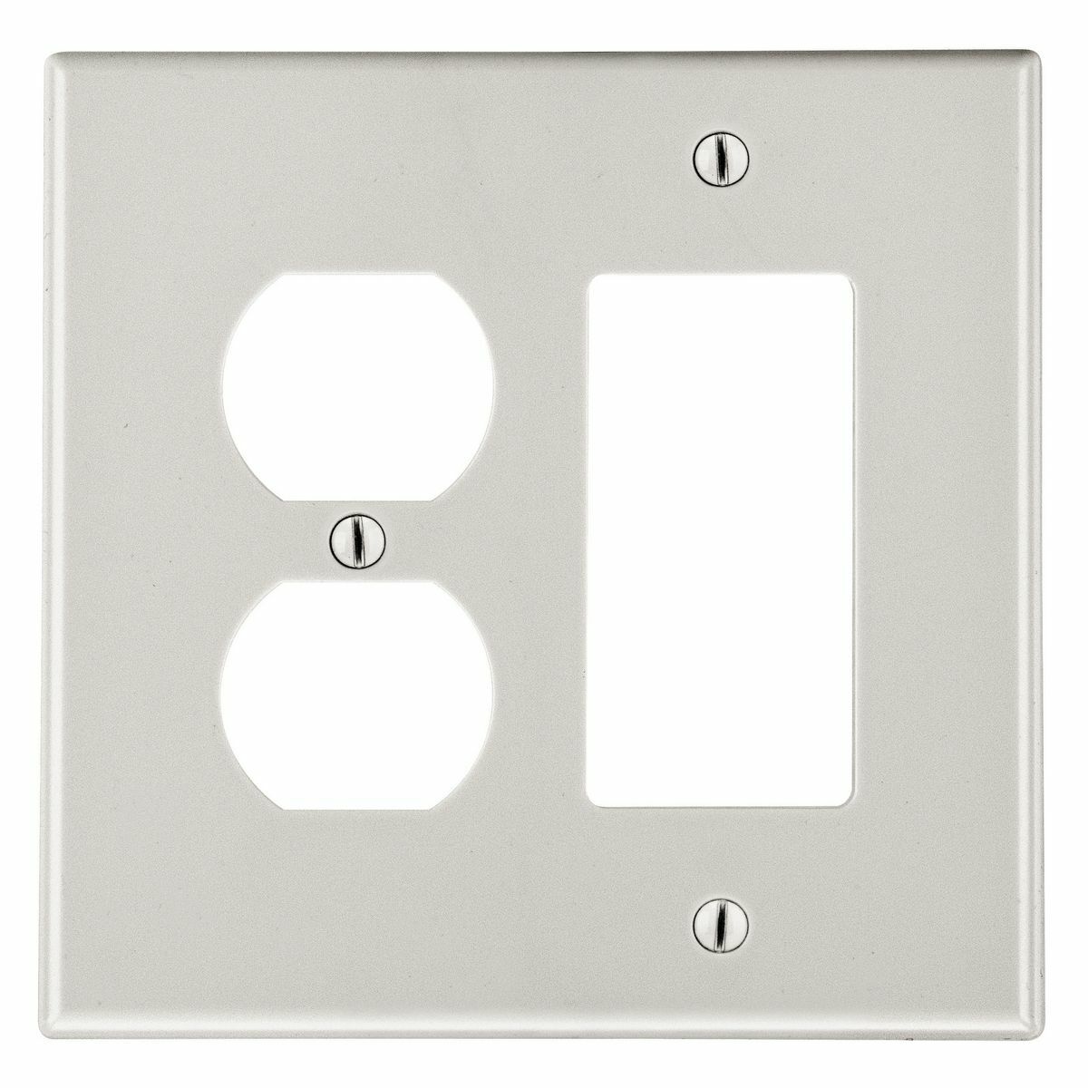 PJ826LA Mid-Size Non-Metallic Wall Plate, 2 Gangs, 5 in W x 4.94 in H, Polycarbonate Thermoplastic, Light Almond