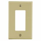 Hubbell Wiring Device Kellems, Wallplates and Box Covers, Wallplate,Non-Metallic, 1-Gang, 1) Decorator, Ivory