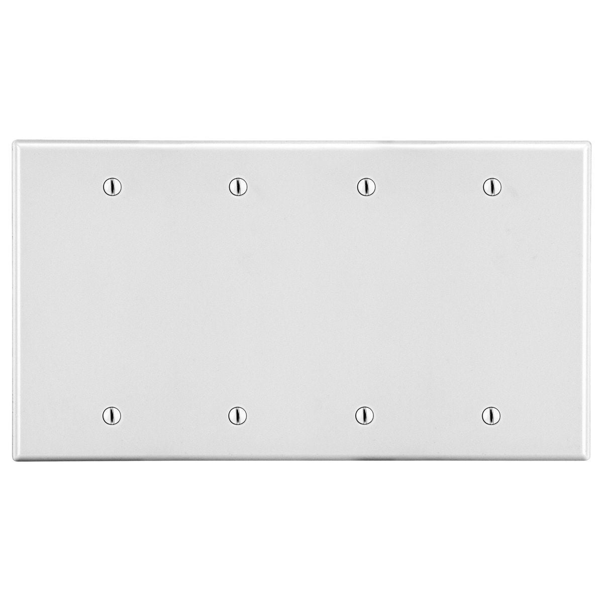 P43W Non-Metallic Standard Blank Wall Plate, 4 Gangs, 8.31 in W x 4.63 in H, Polycarbonate Thermoplastic, White