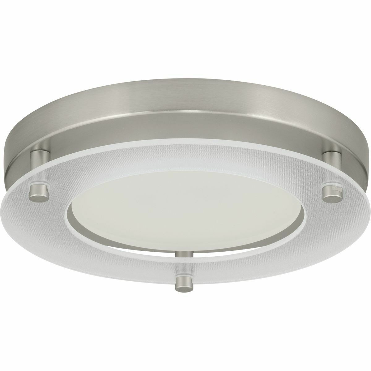 P8147-09-30K Close to Ceiling Flush Mount Lighting, (1) Lamp, 120 V AC, Brushed Nickel Plated Housing