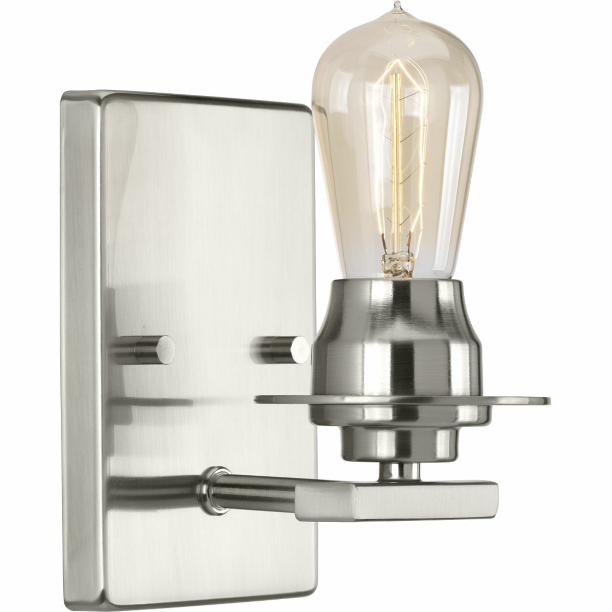 P300008-009 Debut Casual/Traditional Wall Sconce, (1) A19 Lamp, 120 V AC, Brushed Nickel Plated Housing
