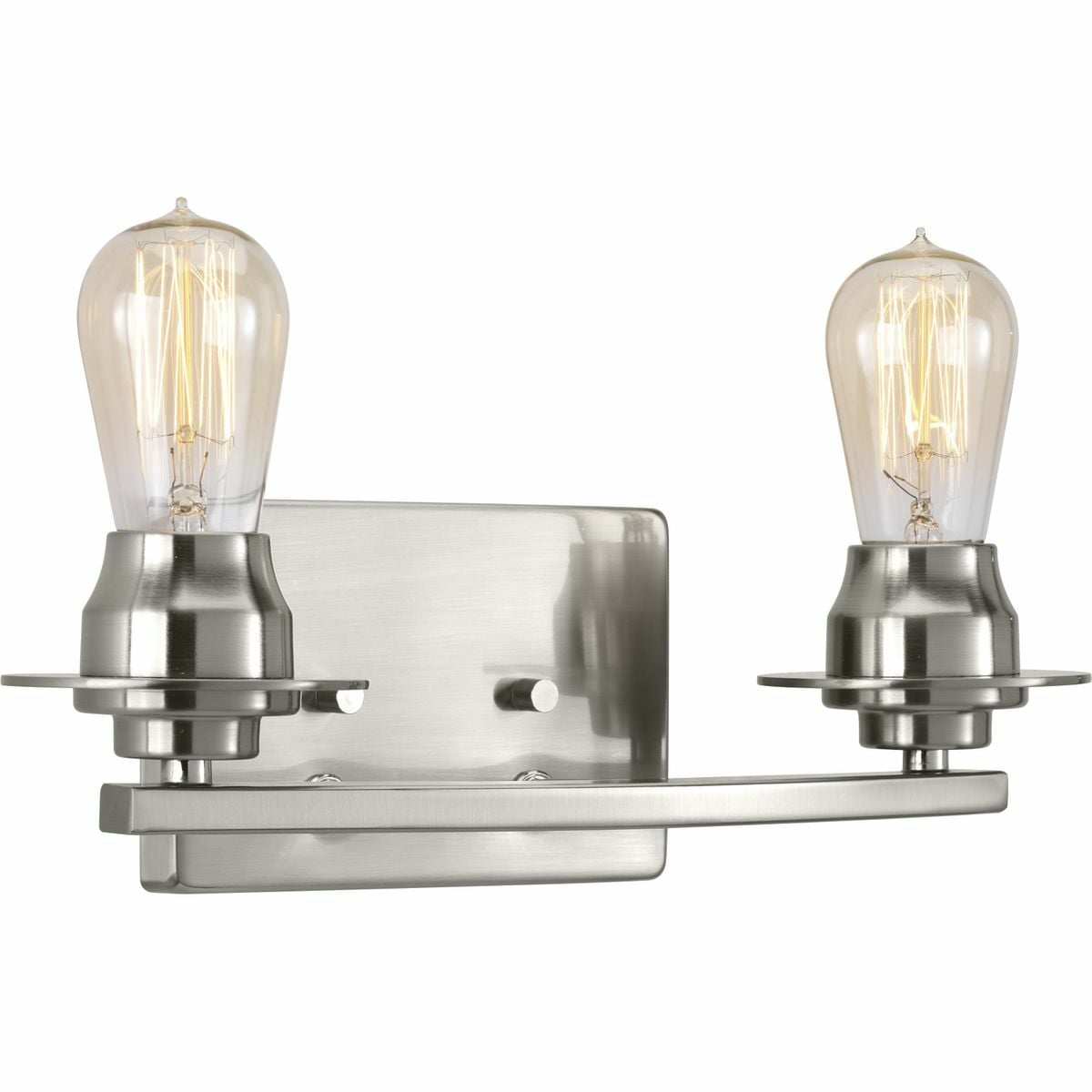 P300009-009 Debut Casual/Traditional Bath Fixture, (2) A19 Lamp, 120 V AC, Brushed Nickel Plated Housing