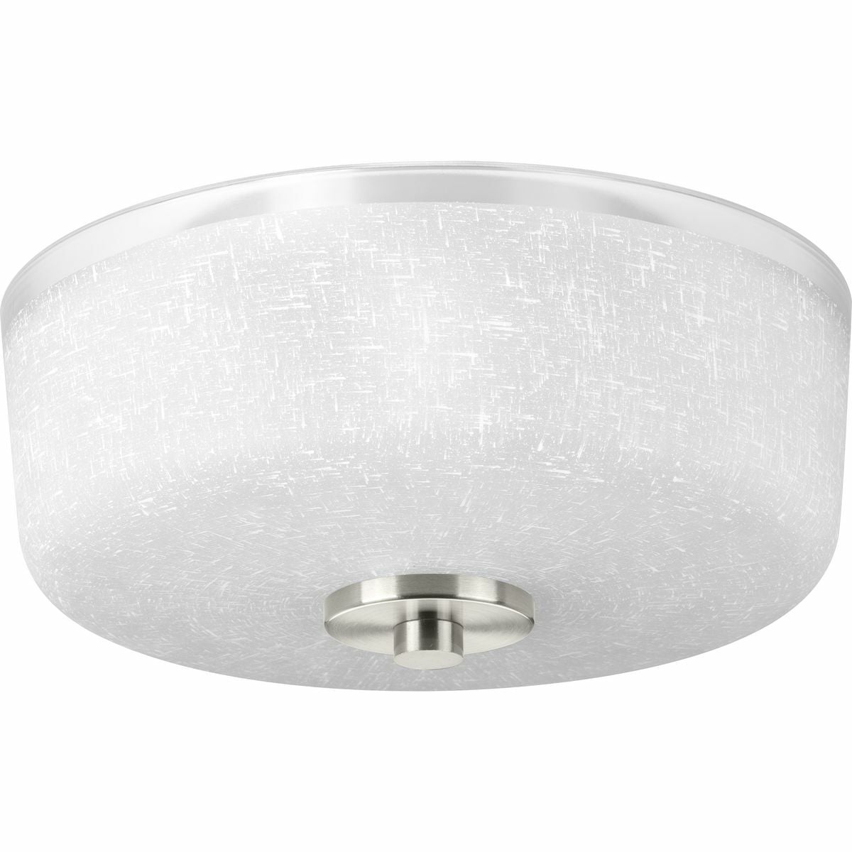 P3620-09 Alexa/P3620 Close to Ceiling Contemporary Soft Flush Mount Lighting, (2) A19 Lamp, 120 V AC, Brushed Nickel Plated Housing