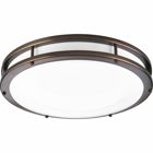 One-Light Urban Bronze LED close-to-ceiling. Surface mount round with clean modern lines and white acrylic diffuser. DC LED light engine with 1765 delivered lumens at 3000K and 90+ CRI.