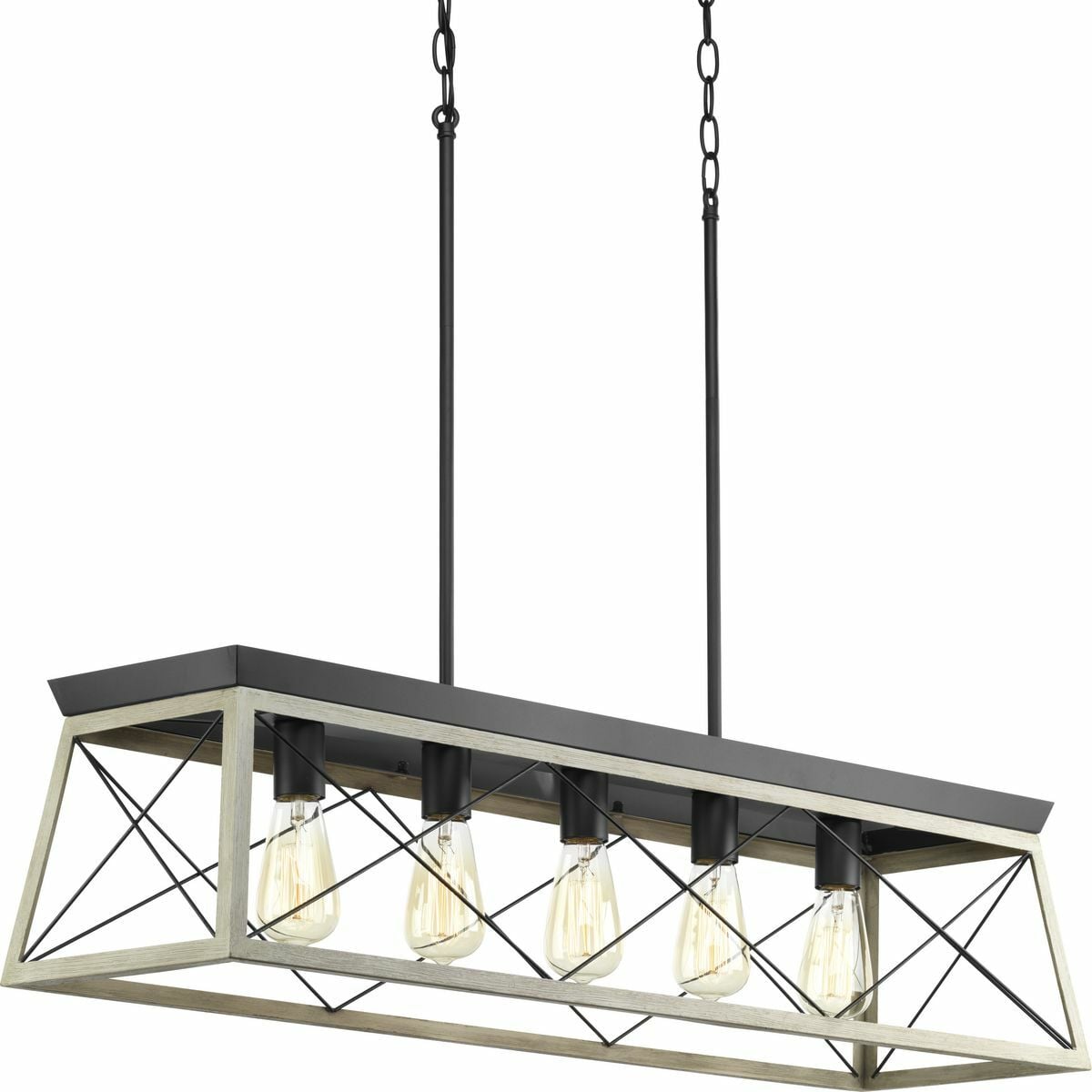 P400048-143 Briarwood Casual/Traditional/Farmhouse/Urban Industrial/Coastal/Transitional Chandelier, (5) Lamp, 120 V AC, Graphite Painted Housing