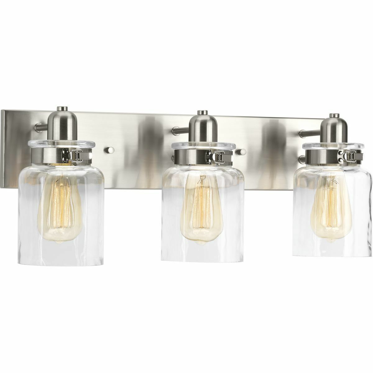 P300047-009 Calhoun Traditional Casual Bath Fixture, (3) A19 Lamp, 120 V AC, Brushed Nickel Plated Housing
