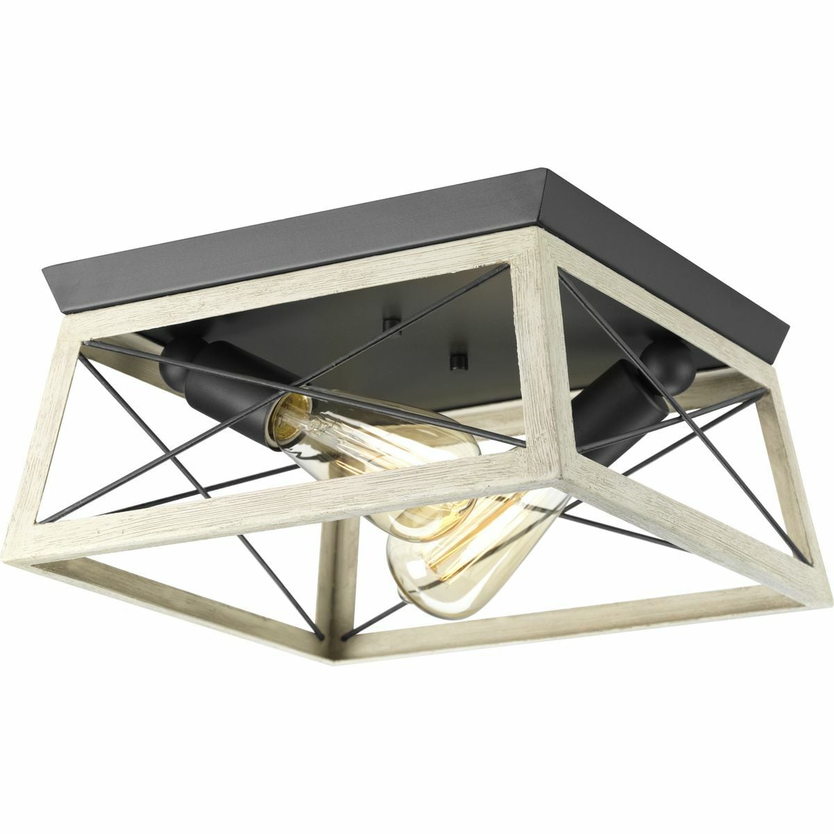 P350039-143 Briarwood/P350039 Close-to-Ceiling/Farmhouse/Urban Industrial/Coastal/Transitional Flush Mount Lighting, (2) Lamp, 120 V AC, Graphite Painted Housing