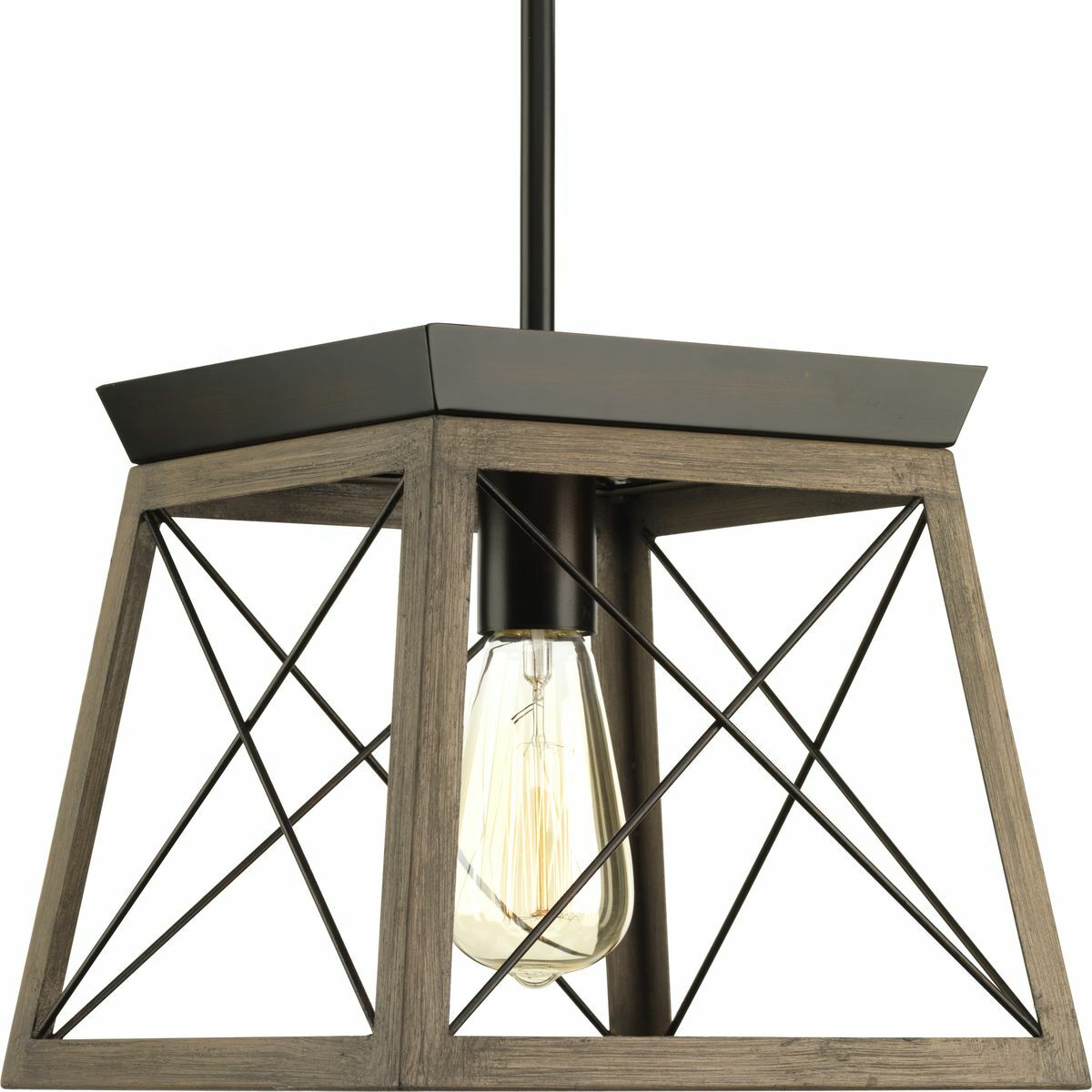P500041-020 Briarwood Casual/Coastal/Farmhouse/Traditional/Transitional/Urban Industrial Mini-Pendant, (1) Lamp, 120 V AC, Antique Bronze/Painted Housing