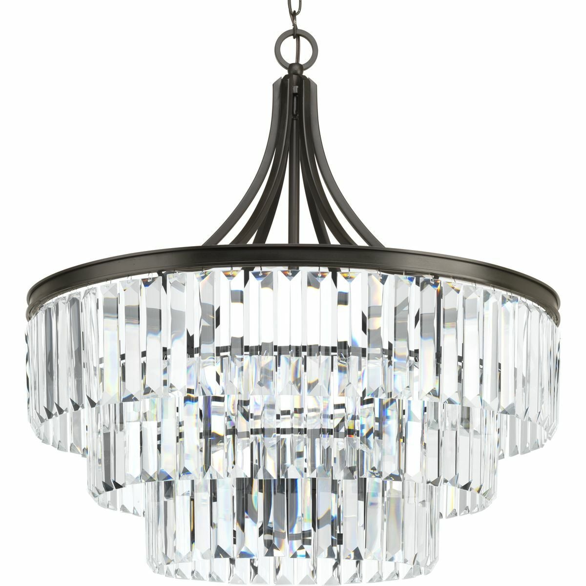 P5346-20 Glimmer Luxury Transitional New Traditional Bohemian Pendant Fixture, (6) Lamp, 120 V AC, Antique Bronze Painted Housing