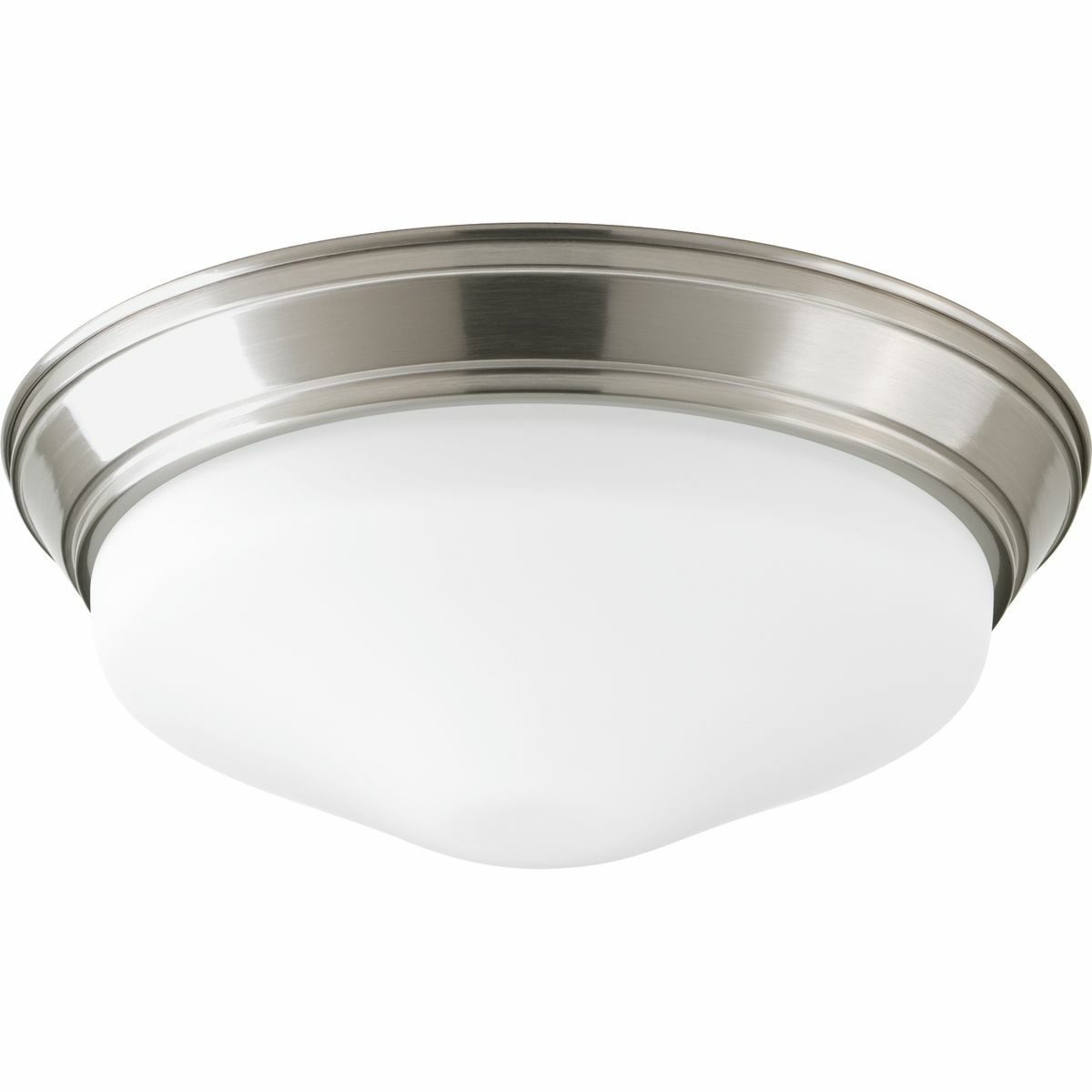 P350054-009-30 Close to Ceiling Casual Traditional Flush Mount Lighting, (1) Lamp, 120 V AC, Brushed Nickel Plated Housing