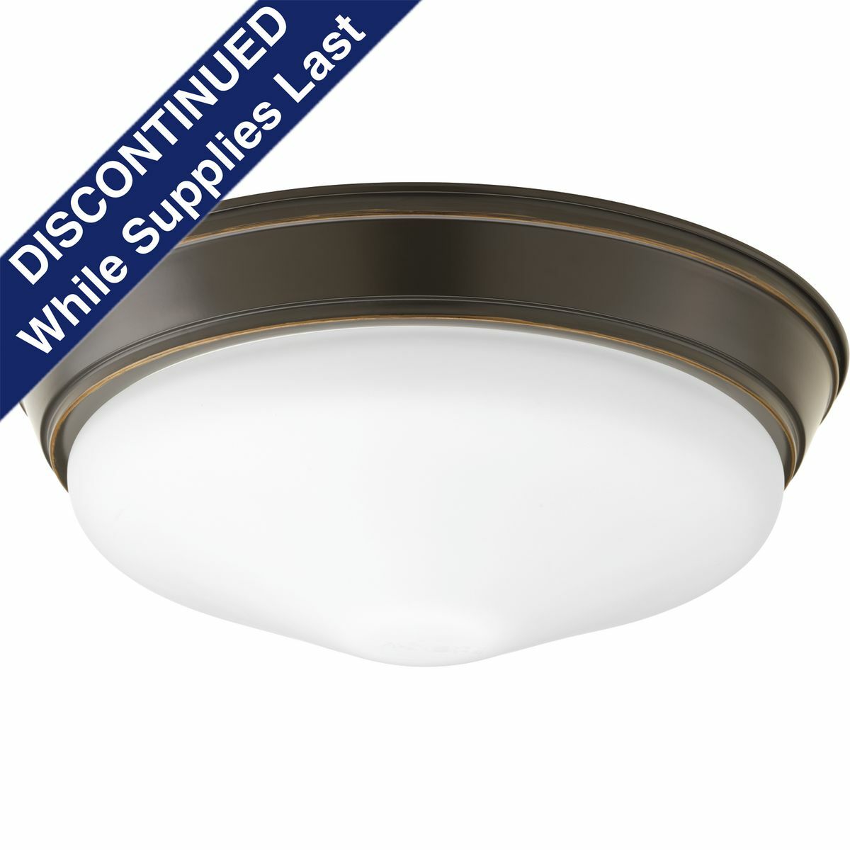 P350054-020-30 Close to Ceiling Casual/Traditional Flush Mount Lighting, (1) Lamp, 120 VAC, Antique Bronze Painted Housing