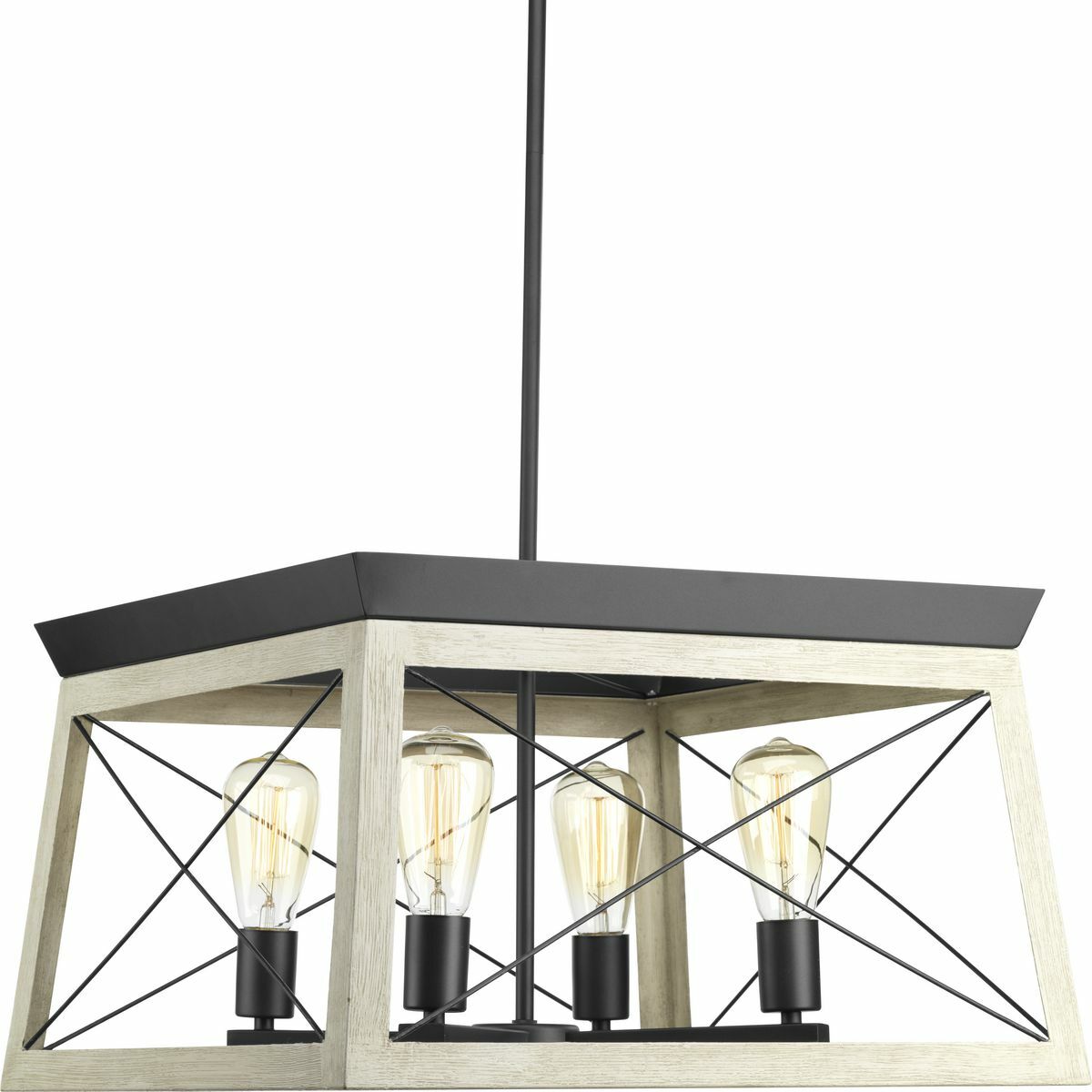 P400047-143 Briarwood Casual/Coastal/Farmhouse/Traditional/Urban Industrial/Transitional Chandelier, (4) Lamp, 120 V AC, Graphite Painted Housing