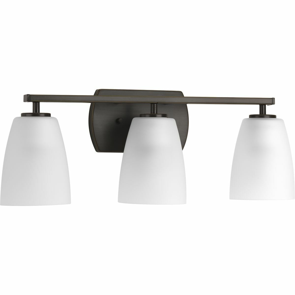 P300133-020 Leap Transitional Modern Bath Fixture, (3) A19 Lamp, 120 V AC, Antique Bronze Painted Housing