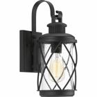 Hollingsworth small wall lantern features a crisscross design that surrounds clear seeded glass, emulating popular farmhouse decor. Ideal for a variety of transitional exteriors when paired with either vintage or traditional bulbs. Includes wall, hanging and post options.