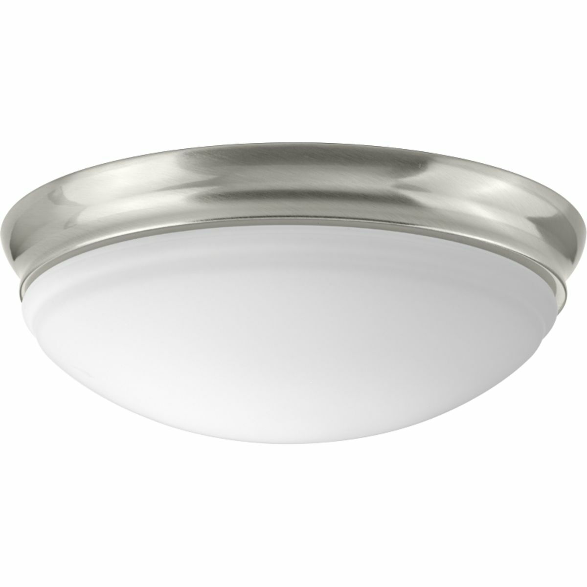 P350100-009-30 Close to Ceiling Flush Mount Lighting, (1) Lamp, 120 V AC, Brushed Nickel Plated Housing