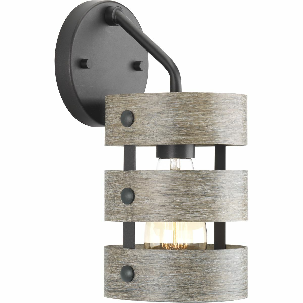 P710031-143 Gulliver Coastal/Farmhouse/Urban Industrial Sconce, A19 Lamp, 120 V AC, Graphite Painted Housing