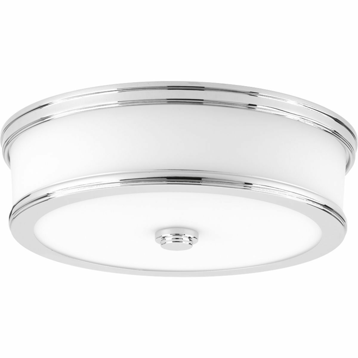 P350086-015-30 Bezel/P350086 Close-to-Ceiling Flush Mount Lighting, (1) Lamp, 120 VAC, Polished Chrome Plated Housing