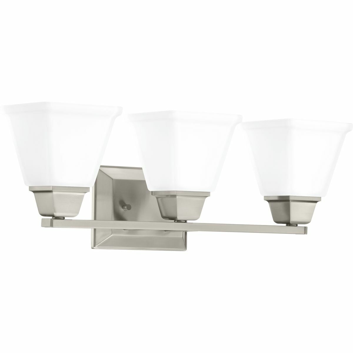 P300160-009 Clifton Heights Craftsman Bath Fixture, (3) A19 Lamp, 120 V AC, Brushed Nickel Plated Housing