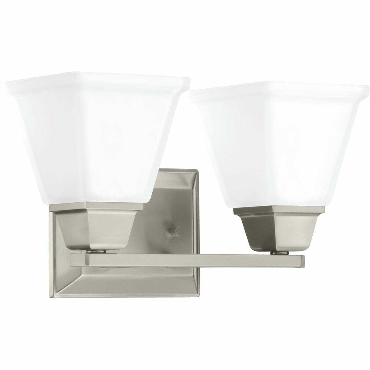 P300159-009 Clifton Heights Craftsman Bath Fixture, (2) A19 Lamp, 120 V AC, Brushed Nickel Plated Housing