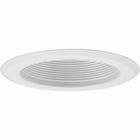 5 inch recessed is ideal for new construction residential applications. It can also be used in most light commercial applications. The white eyeball trim use a friction springs to attach to the housing (P851-ICAT) to provide a flush fit against the ceiling.