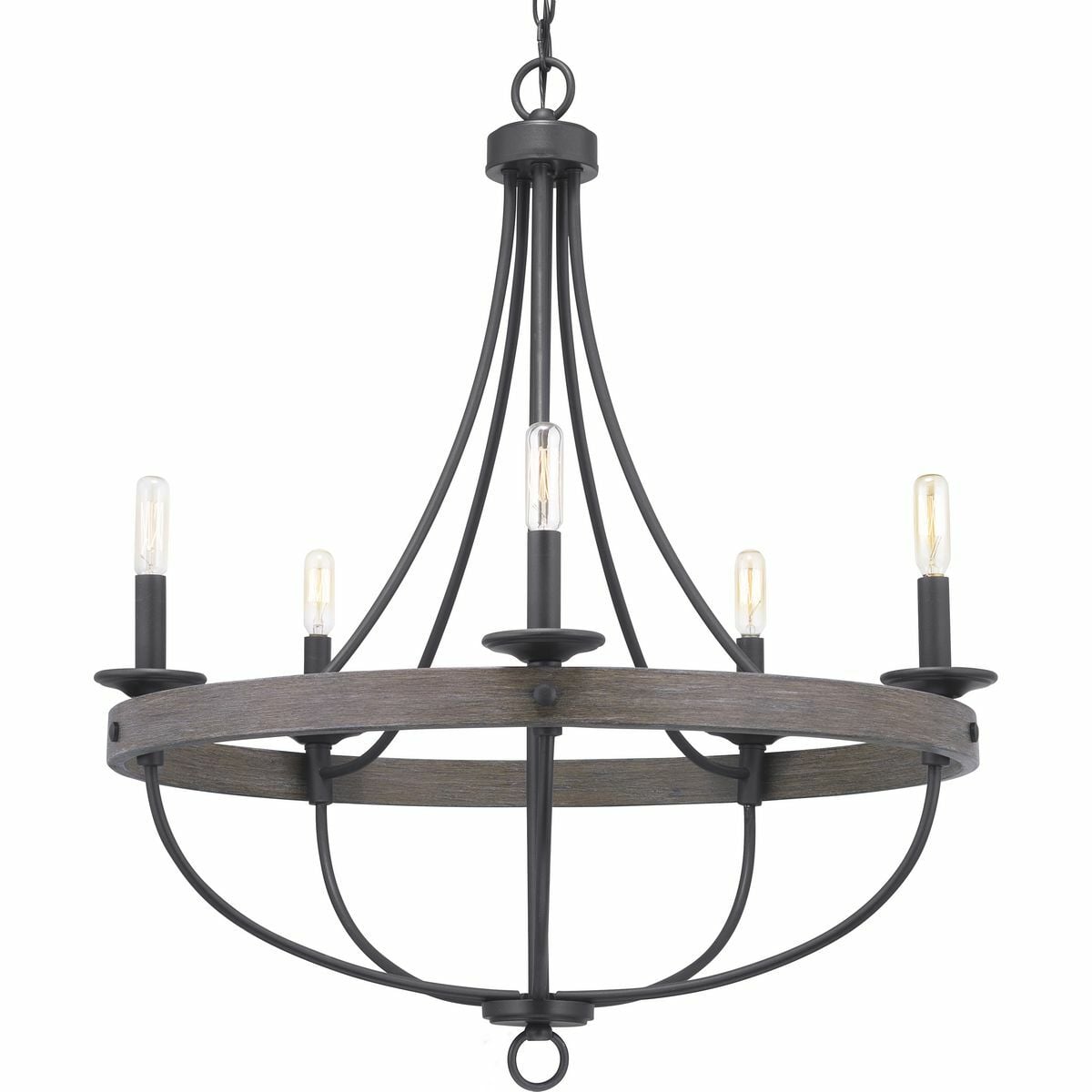 P400158-143 Gulliver Coastal Farmhouse Chandelier, (5) Lamp, 120 V, Graphite Housing