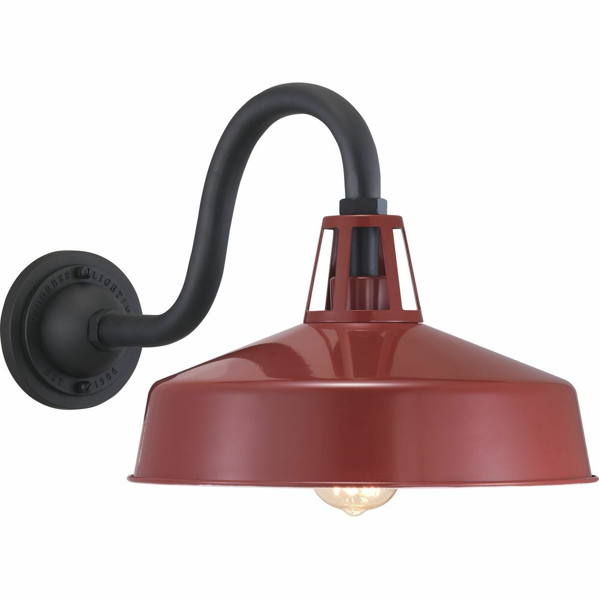 P560091-039 Cedar Springs Coastal Extra Large Farmhouse Rustic Urban Industrial Wall Lantern, (1) A19 Lamp, 120 V, Red Housing
