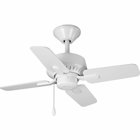 Enhance your home with the perfect mix of form and function with the 32 in four-blade Drift fan. Ideal for smaller spaces, such as closets, mudrooms and laundry rooms, Drift features a powerful motor and a steep pitch to circulate a lot of air within a smaller space. Drift offers a dual mount system and a three-speed pull chain fan switch, as well as an on/off pull chain switch to operate the light. White finish.