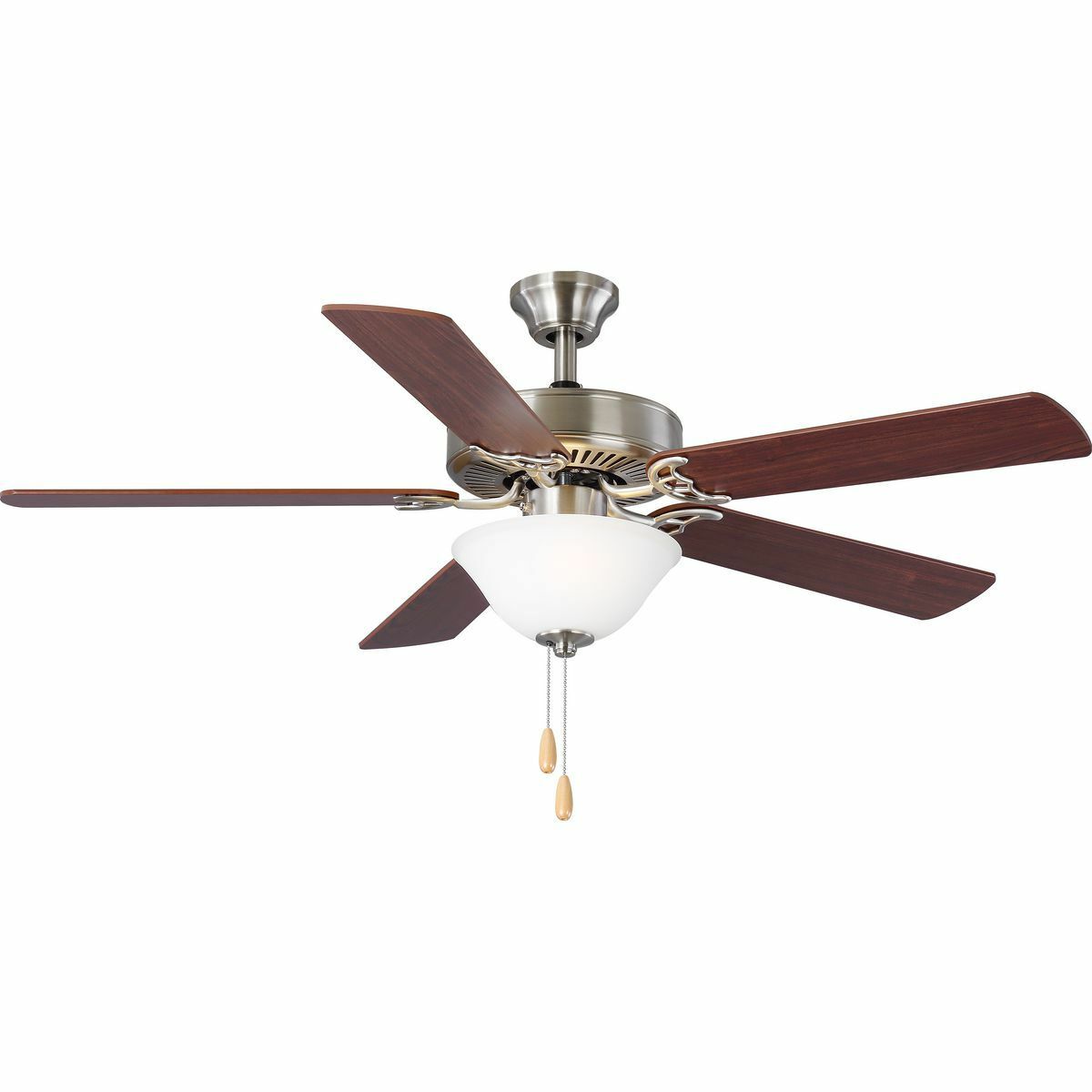 P2599-09 Builder Fan New Traditional Ceiling Fan With White Etched Light Kit, Steel Housing, MDF/Plywood Blade, 3300 cfm Flow Rate
