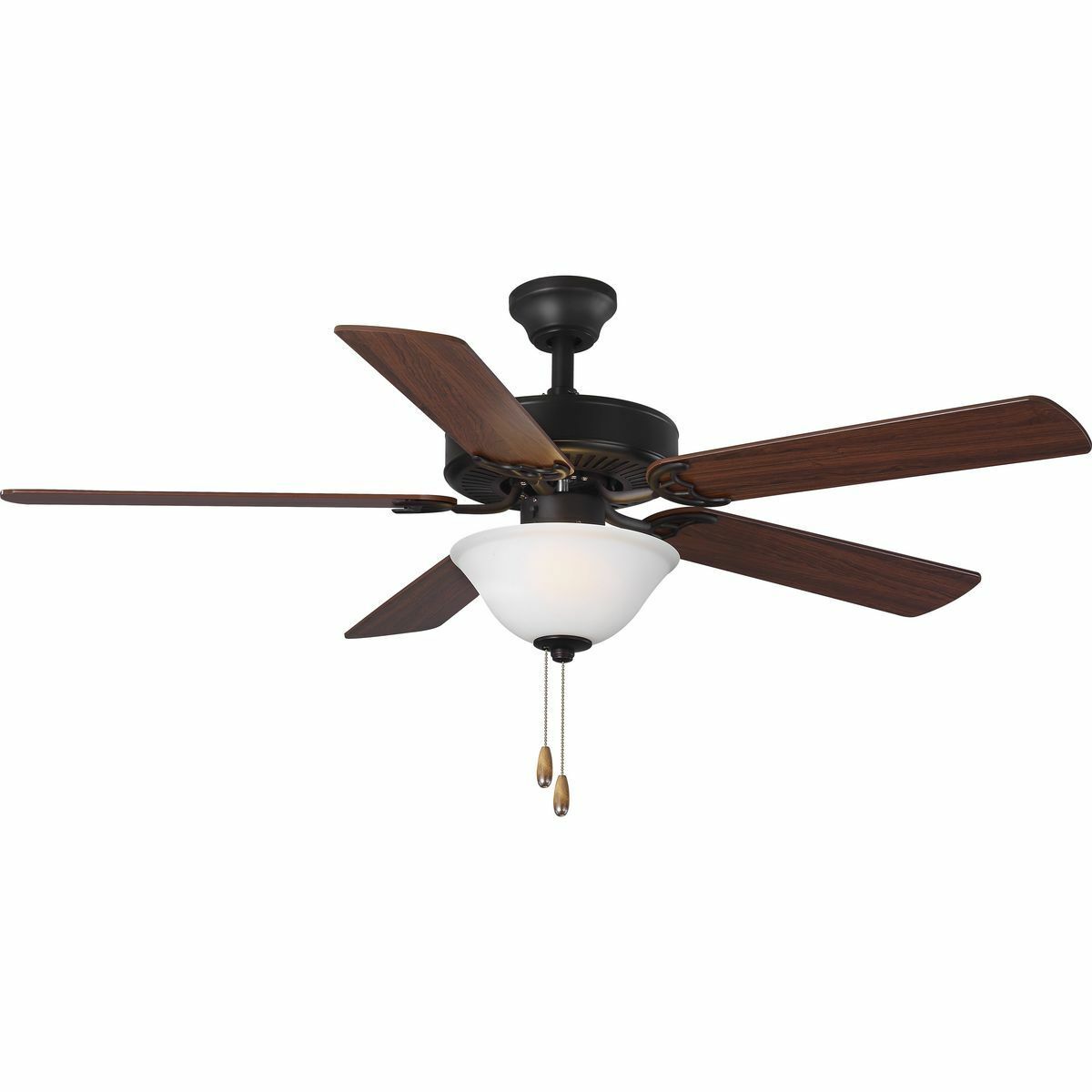 P2599-129 Builder Fan New Traditional Ceiling Fan With White Etched Light Kit, Steel Housing, MDF/Plywood Blade, 3300 cfm Flow Rate