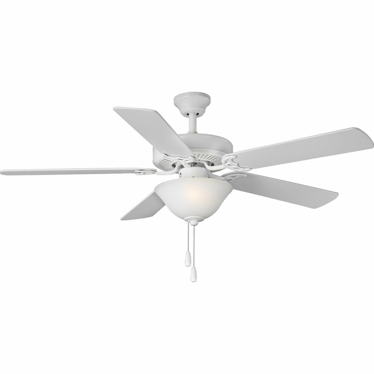 P2599-30 Builder Fan New Traditional Ceiling Fan With White Etched Light Kit, Steel Housing, MDF/Plywood Blade, 3300 cfm Flow Rate