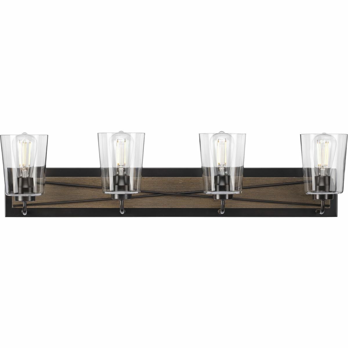 P300232-020 Briarwood Farmhouse Rustic Bath and Vanity Fixture, (4) A19 Lamp, 120 V, Antique Bronze Painted Housing