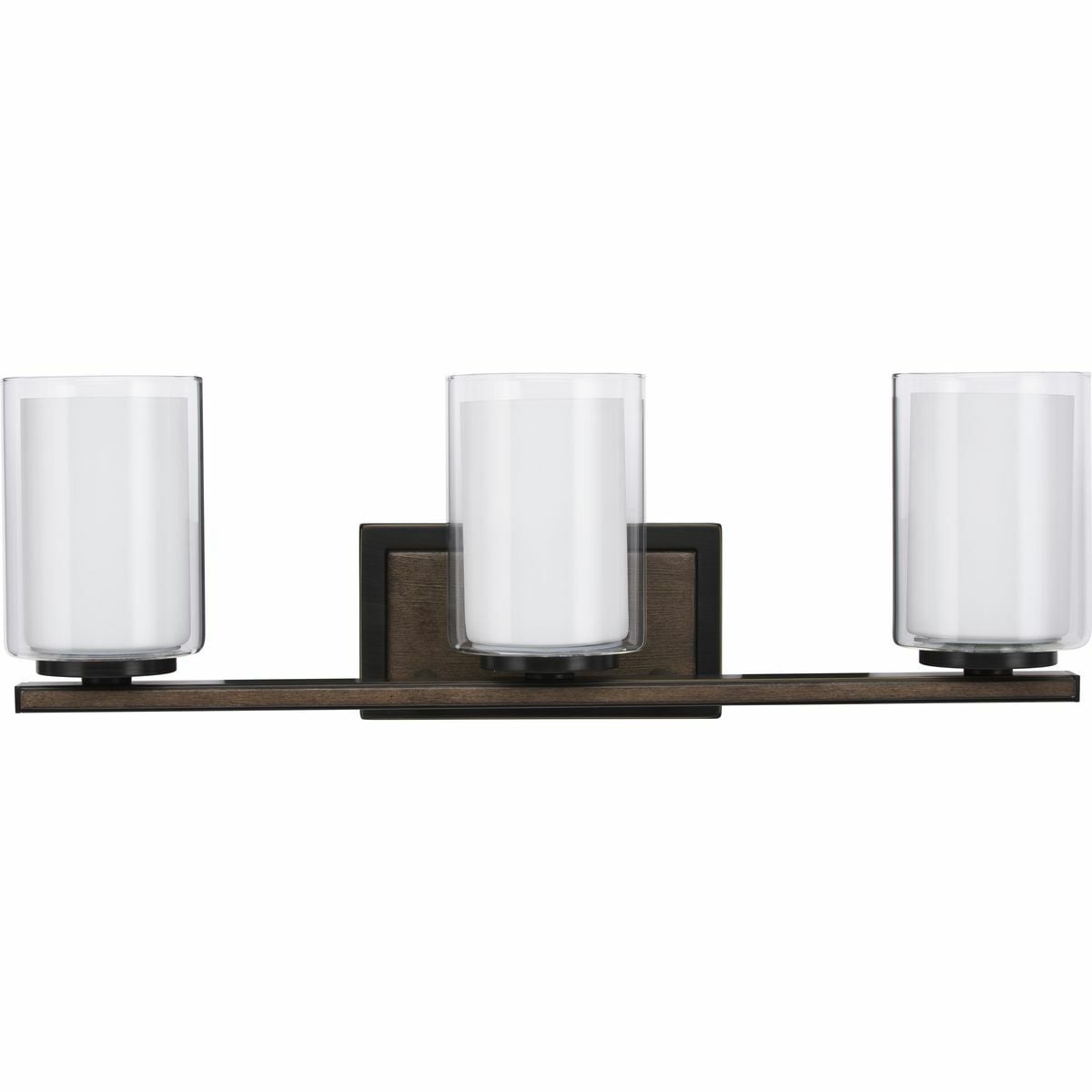 P300217-020 Mast Coastal Modern Farmhouse Bath and Vanity Fixture, (3) A19 Lamp, 120 V, Antique Bronze Painted Housing