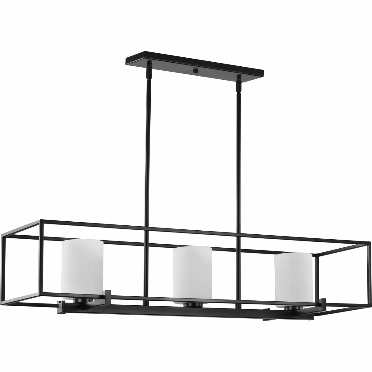 P400225-031 Chadwick Chandelier Light, (3) A19 Lamp, 120 V, Matte Black Housing