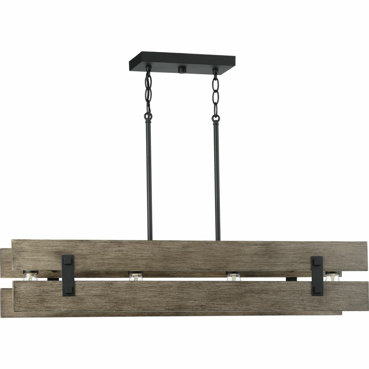 P400229-031 Hemsworth Chandelier Light, (4) A19 Lamp, 120 V, Textured Black Housing