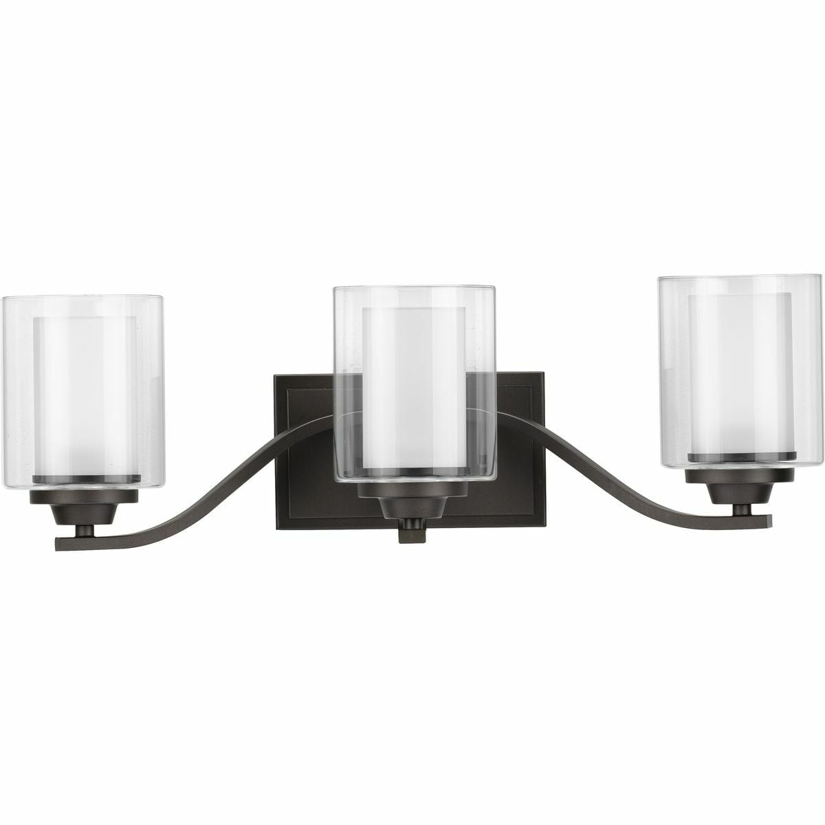 P300122-143 Kene Bath Vanity Light Fixture, (3) A19 Lamp, 120 V, Graphite Housing